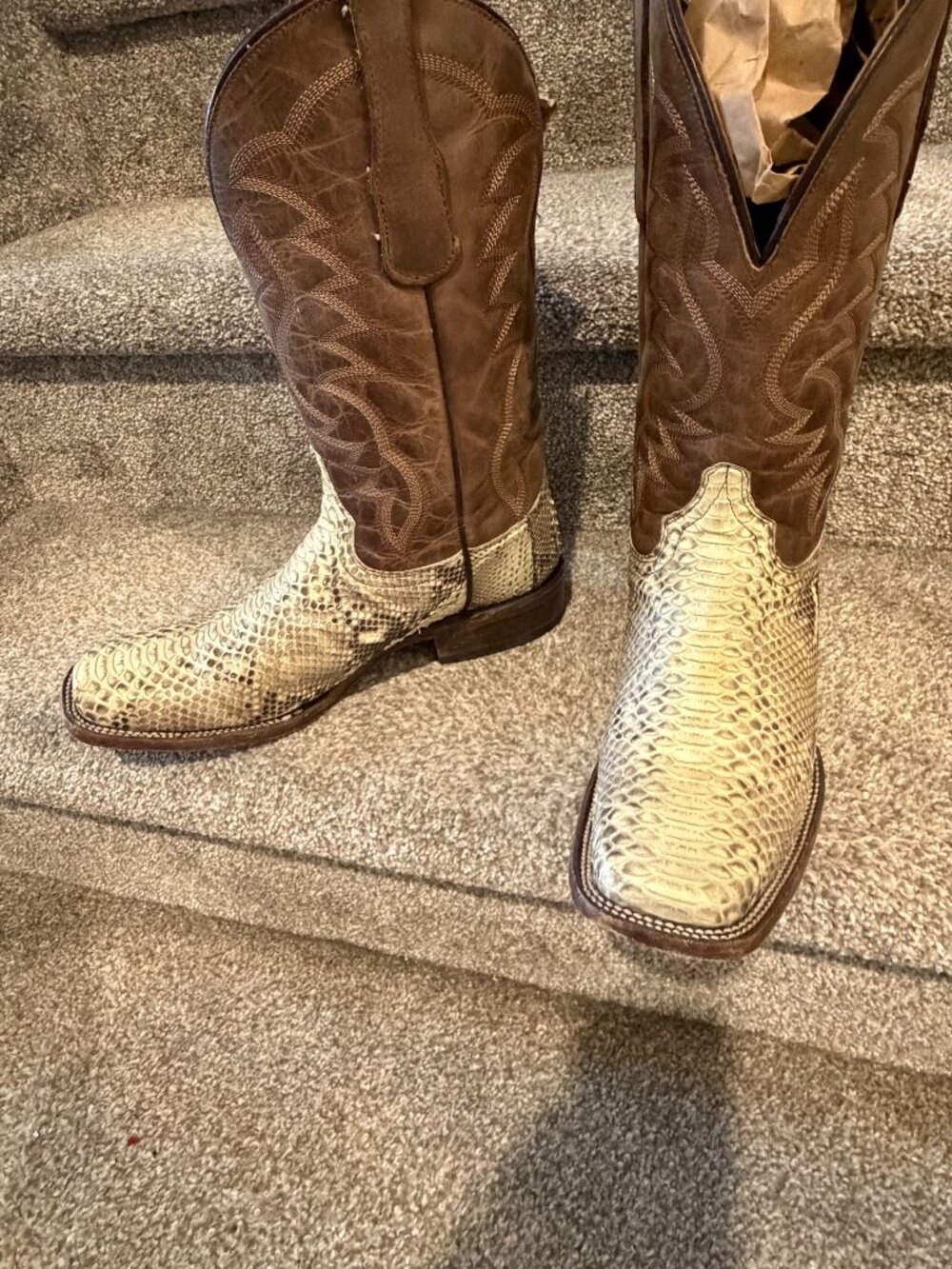 Circle G Genuine Python Skin Cowboy Boots
